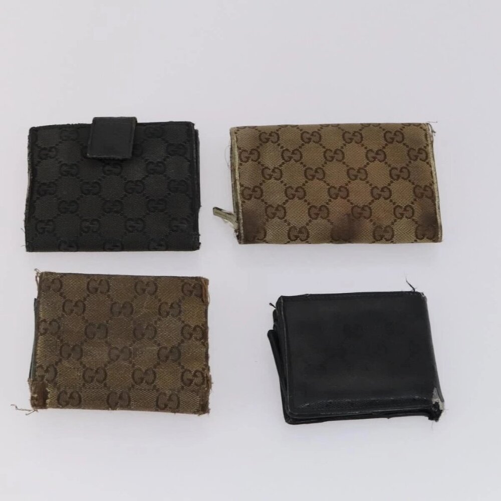 GUCCI GG Canvas Wallet Leather 10 Set Beige Black Auth bs30034 - Picture 11 of 15